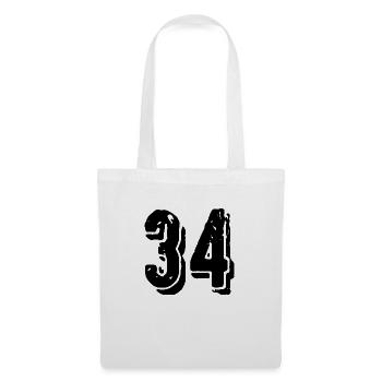 34 Zahl Trikot - Stoffbeutel - Weiß - Vorne
