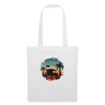 Beach Style: Sommer, Sonne, Palmen und Meer - Stoffbeutel - Weiß - Vorne