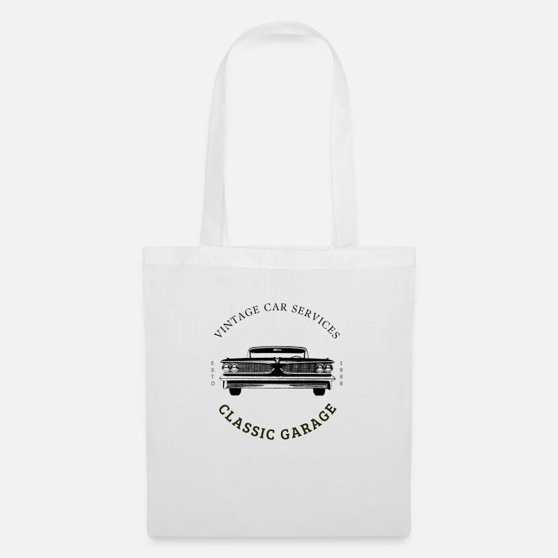 Oldtimer Auto Services Logo - Stoffbeutel - Weiß