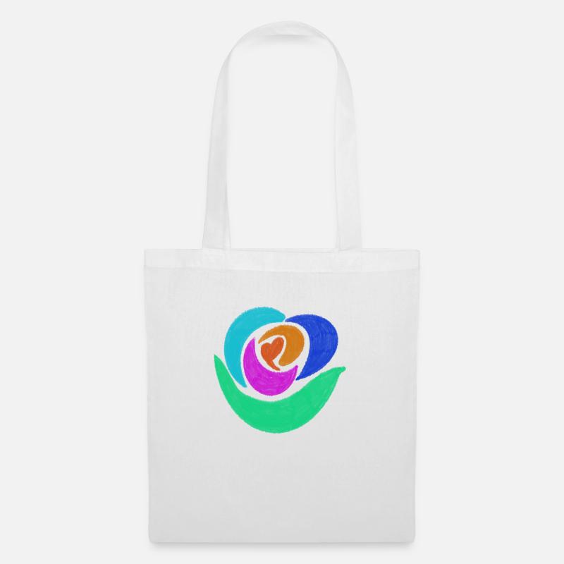 Regenbogenrose - Stoffbeutel - Weiß
