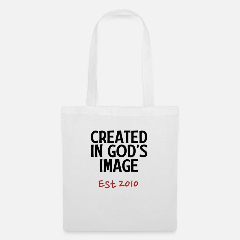 Created in God's Image Est 2010 - Tote Bag - white