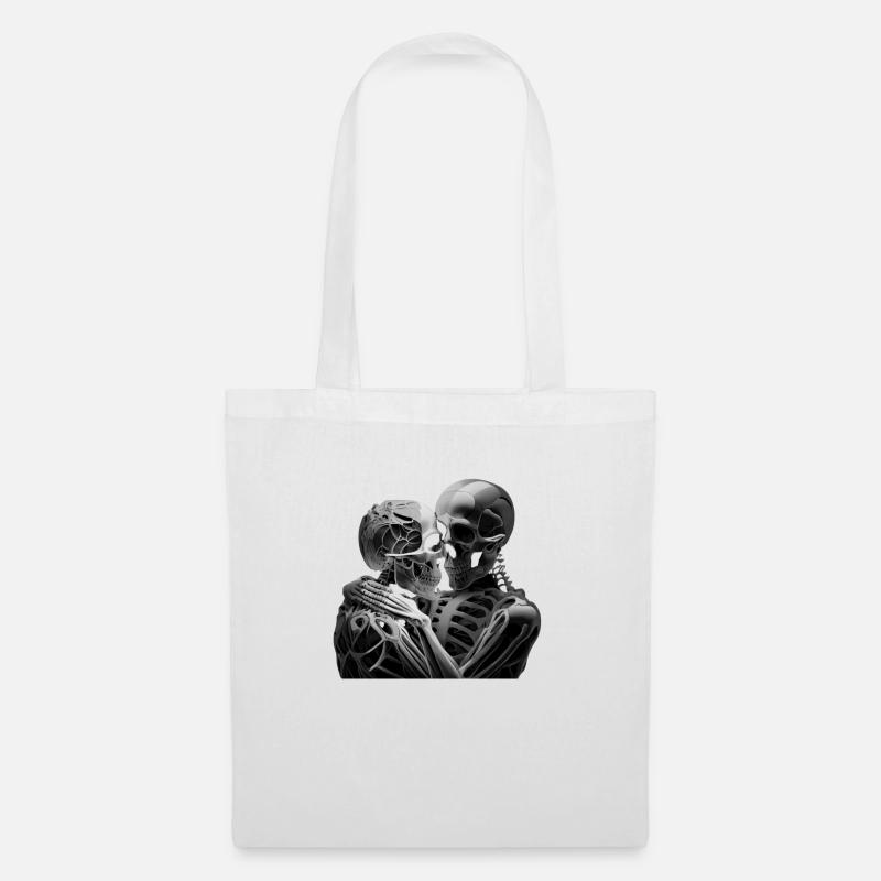 Totenkopf - Stoffbeutel - Weiß