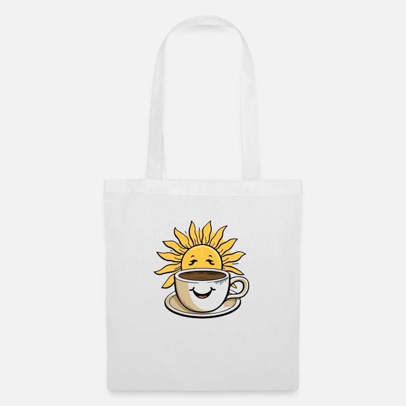 Morgensonne und Kaffee - Stoffbeutel - Weiß