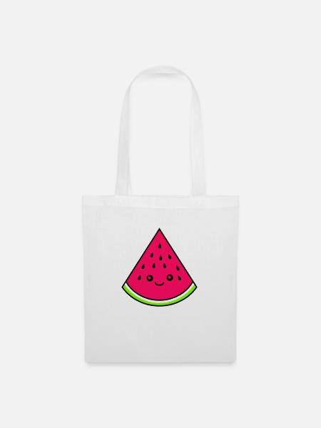 melone lustig - Stoffbeutel - Weiß