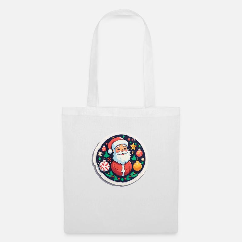 Weihnachtsmann - Stoffbeutel - Weiß