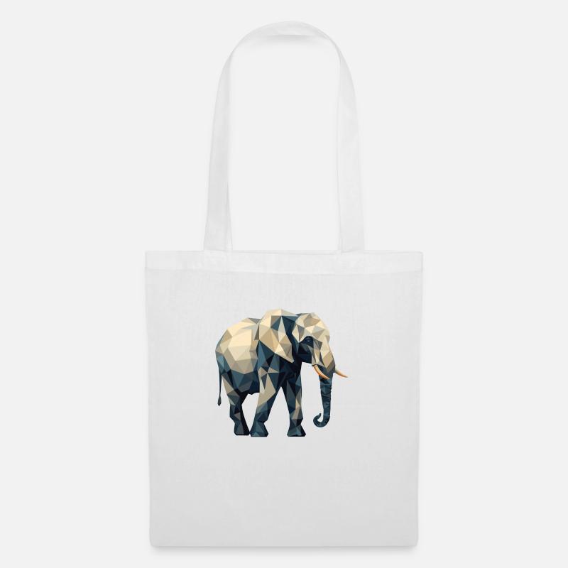 Elefant Origami Style - Stoffbeutel - Weiß