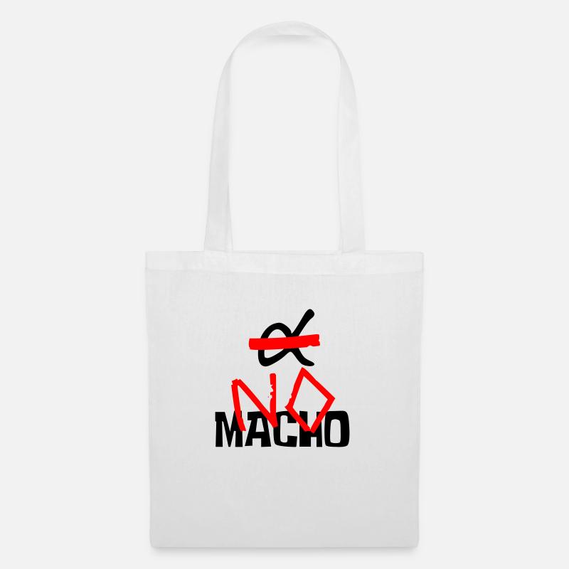 NO Macho (logo and text) - Sac en tissu - blanc