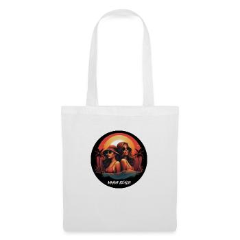 Miami Beach Vie Mode De Vie Filles Coucher De Soleil - Sac en tissu - blanc - Devant