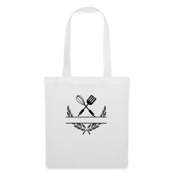Bake tools in laurel wreath - Tote Bag - white - Front