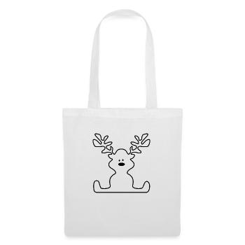 Elch zu Weihnachten - Stoffbeutel - Weiß - Vorne