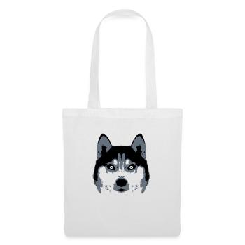 Hund Weißer Husky Gesicht Kopf Schöne Rasse Cool - Stoffbeutel - Weiß - Vorne