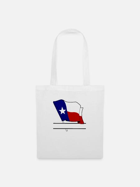 Flagge Texas Text Banner - Stoffbeutel - Weiß