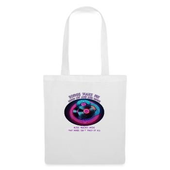 Musik Shirt Vinyl Schallplatte 80er Neon - Stoffbeutel - Weiß - Vorne