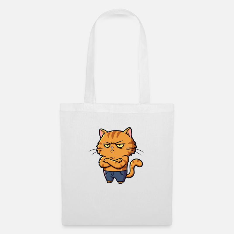 Chat irrité - Sac en tissu - blanc