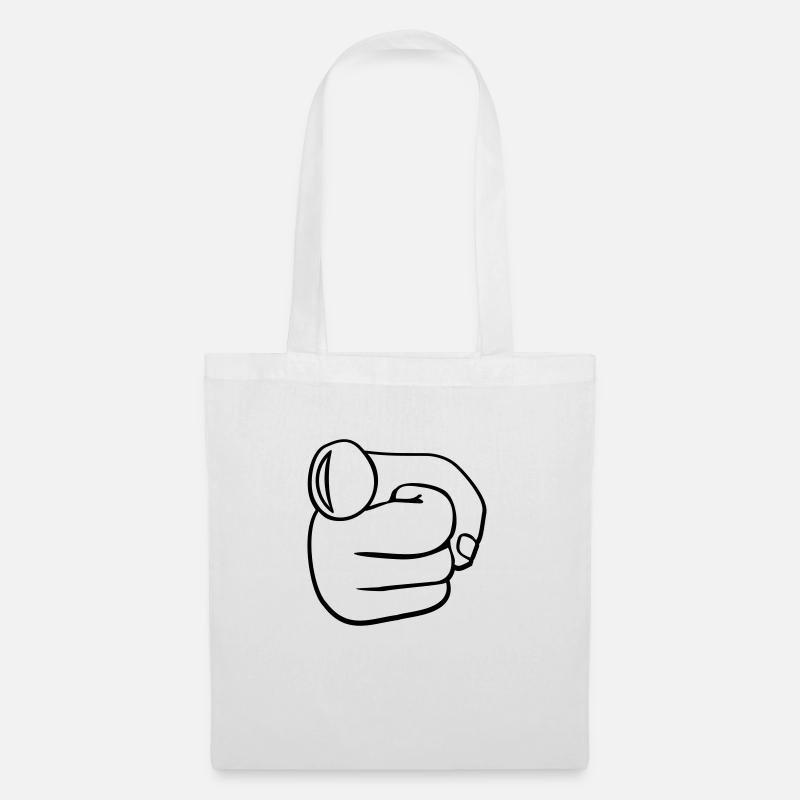 Finger point Mono - Sac en tissu - blanc