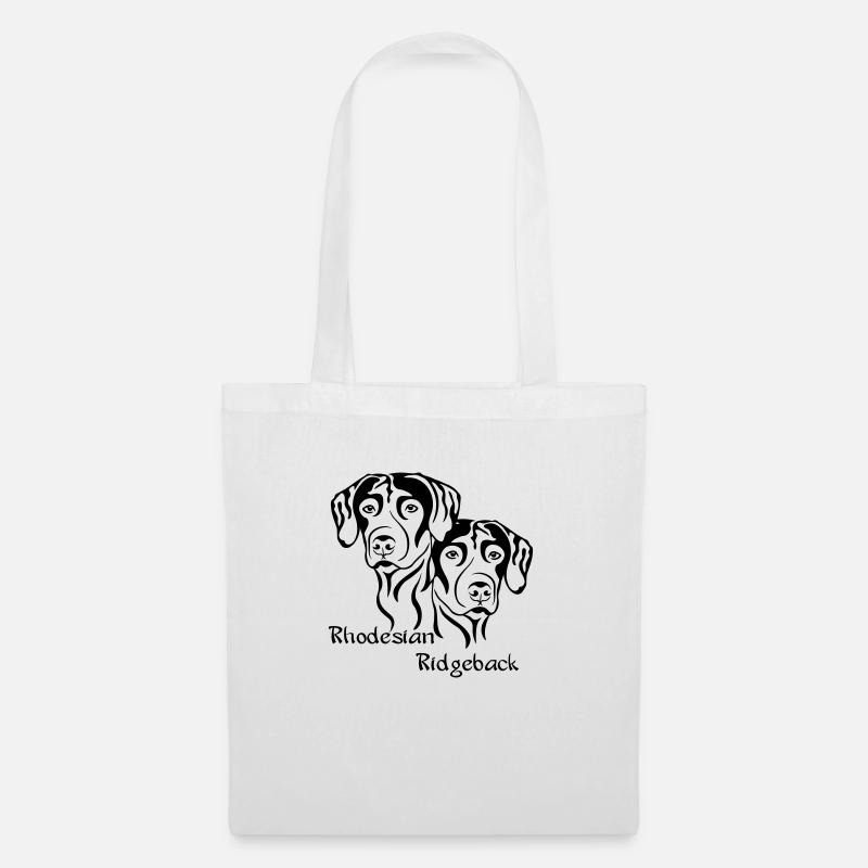2 Rhodesian Ridgeback / helle Stoffe - Stoffbeutel - Weiß
