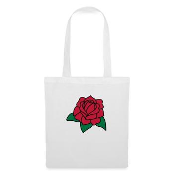rose rouge - Sac en tissu - blanc - Devant