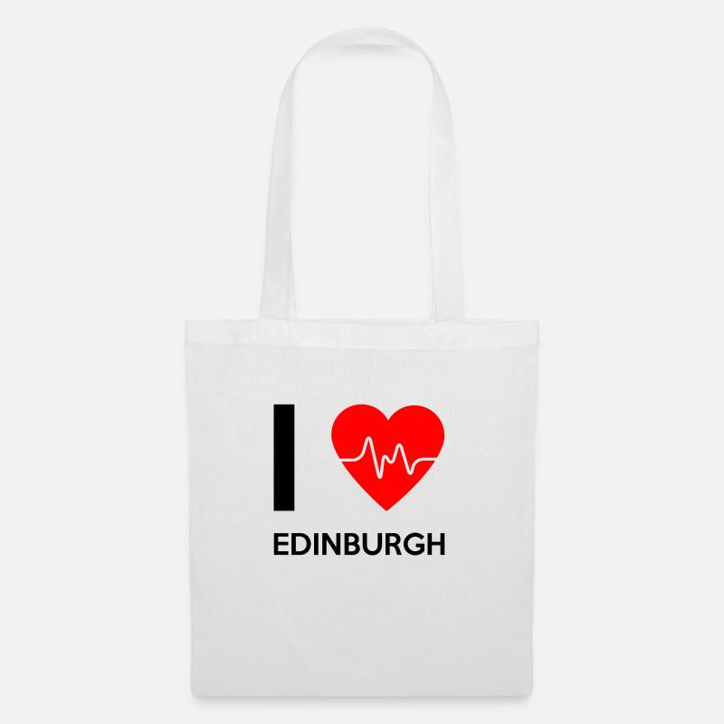 I Love Edinburgh - Ich liebe Edinburgh - Stoffbeutel - Weiß