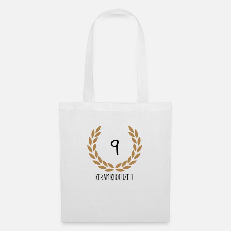Hochzeitstag 9 - Stoffbeutel - Weiß