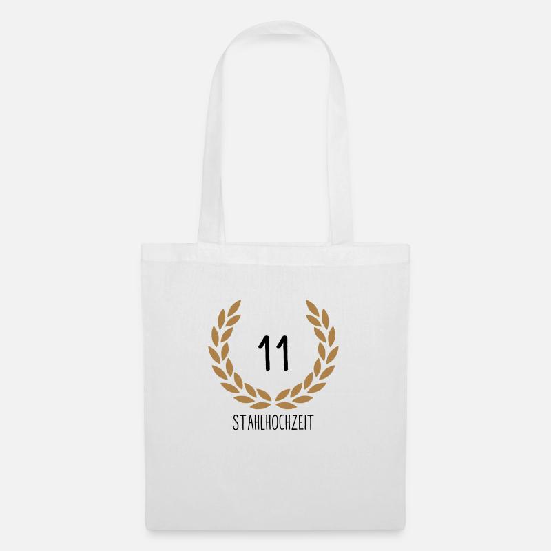 Hochzeitstag 11 - Stoffbeutel - Weiß