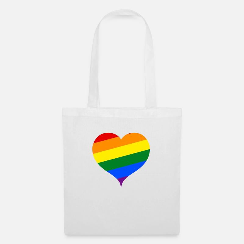 LGBT PRIDE Herz - Stoffbeutel - Weiß