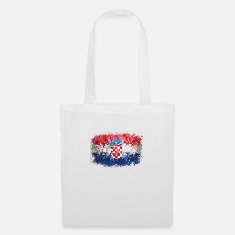 Kroatische Flagge Graffiti - Stoffbeutel - Weiß