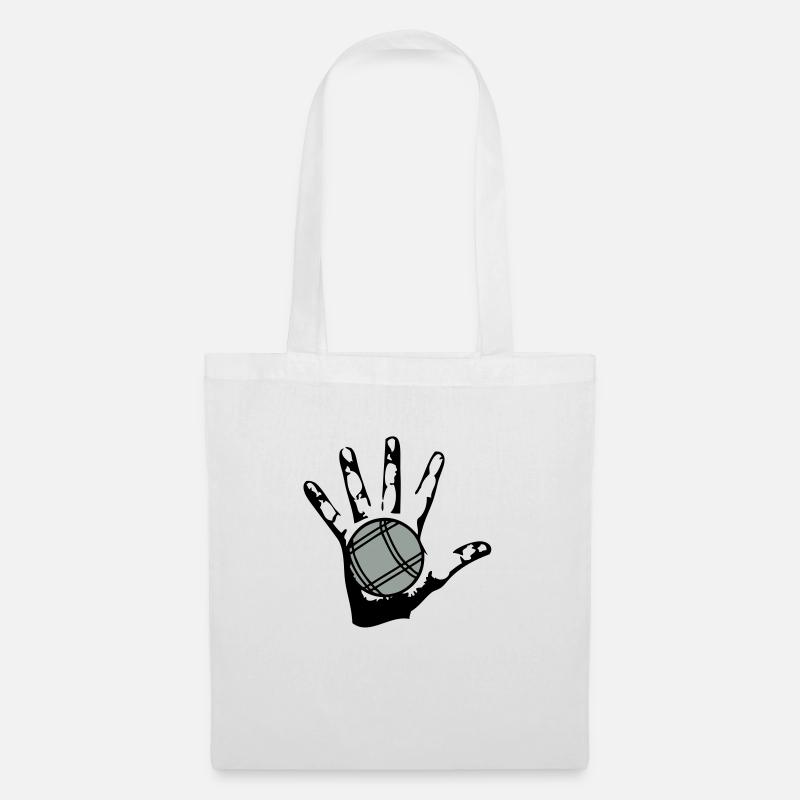 petanque boule main - Sac en tissu - blanc