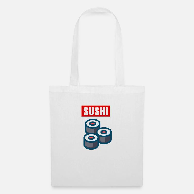 3 Sushi Rollen - Stoffbeutel - Weiß