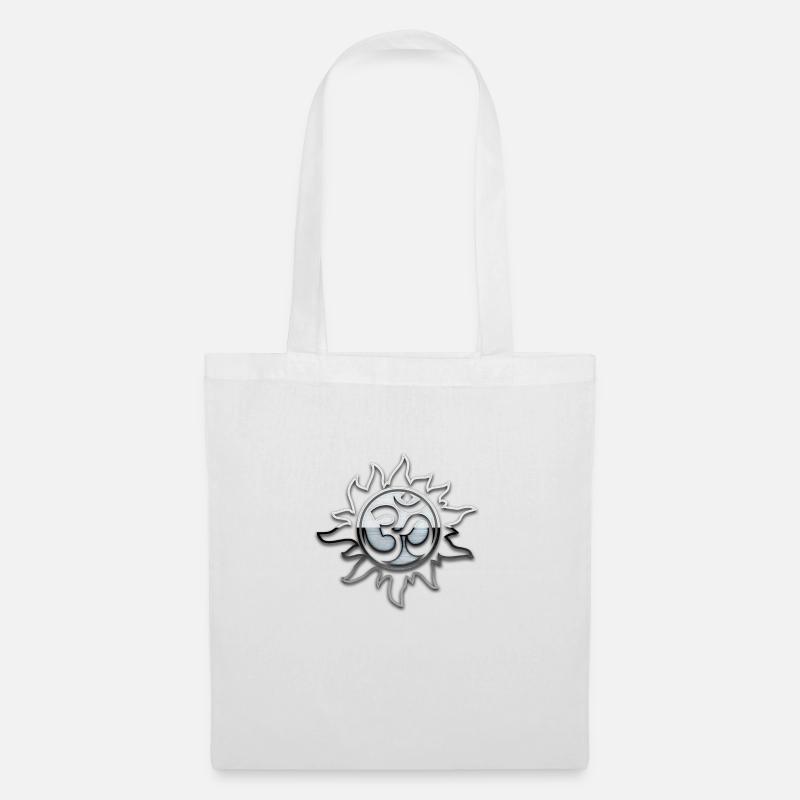 EsoGeo ★ Om Aum 01 ★ Silber Effekt Style ★ Silver - Stoffbeutel - Weiß