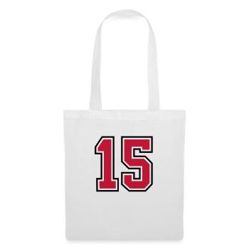 15 sports jersey football number - Stoffbeutel - Weiß - Vorne