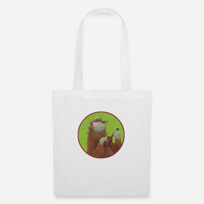 Monkey with ukulele - Tote Bag - white