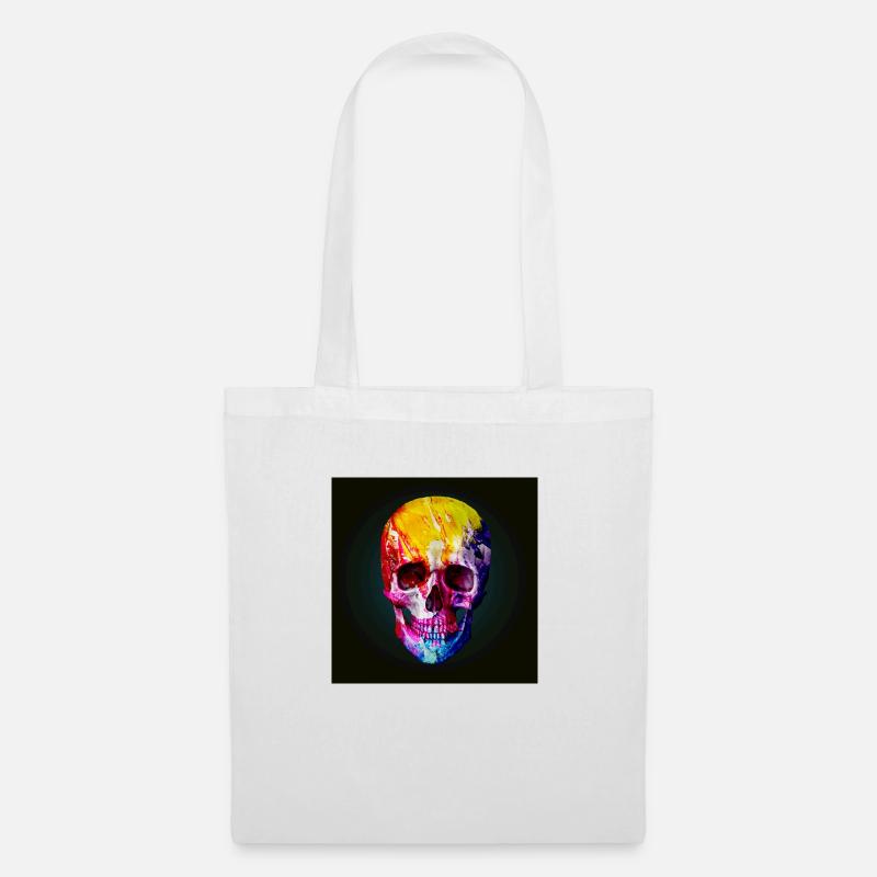 Tête de mort, coloré, skull - Sac en tissu - blanc
