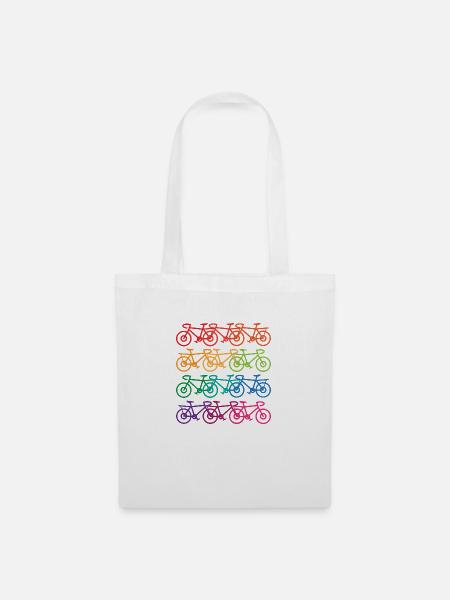 Fahrrad Bunte Fahrräder Fahrräder - Geschenkidee - Stoffbeutel - Weiß