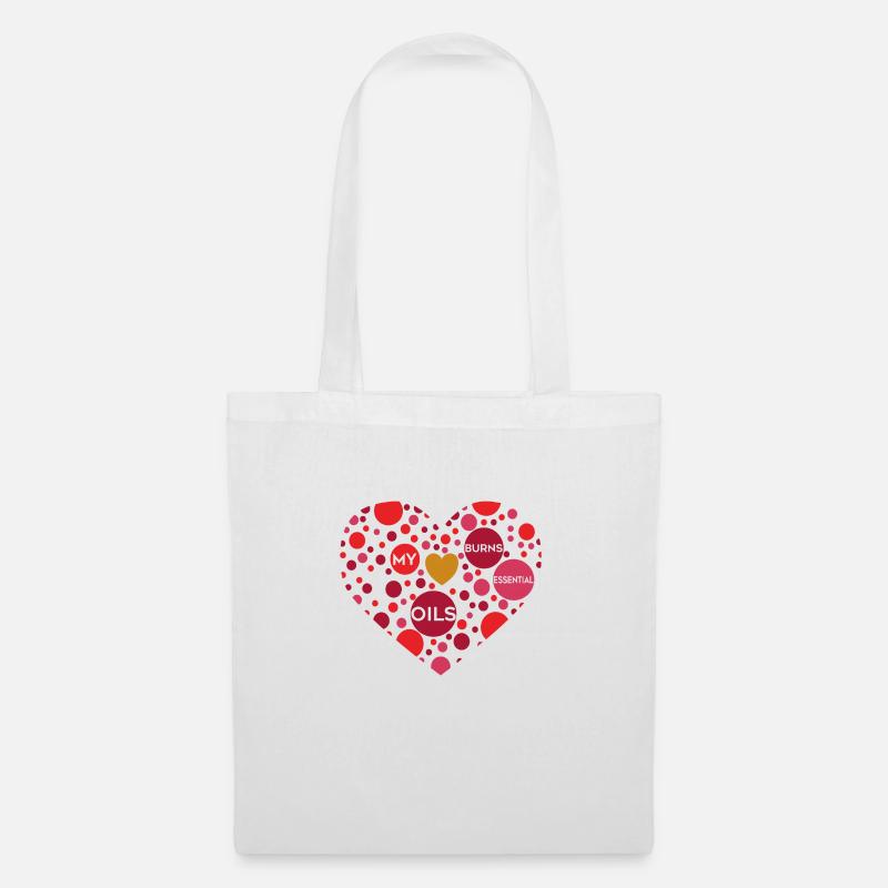 my heart burns essential oils - Stoffbeutel - Weiß