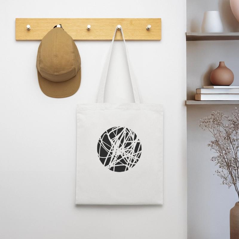 Scribbled chaotic strokes pattern Tote Bag