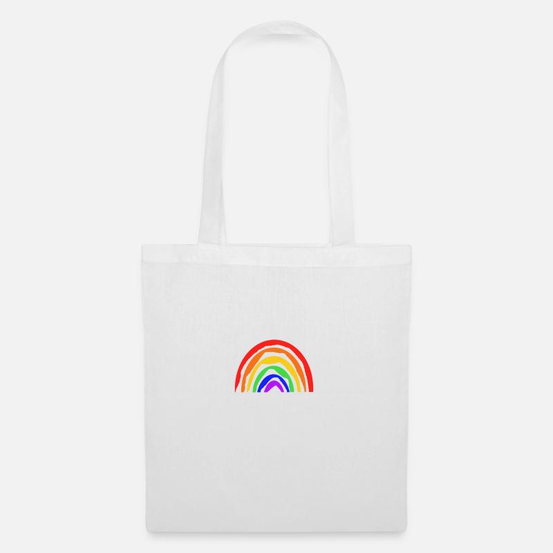 Regenbogen - Stoffbeutel - Weiß
