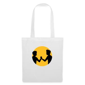 cercle de soleil autour de 2 amis équipe couple frère mains - Sac en tissu - blanc - Devant