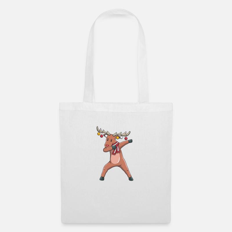 Weihnachten Rentier dabbing - Stoffbeutel - Weiß