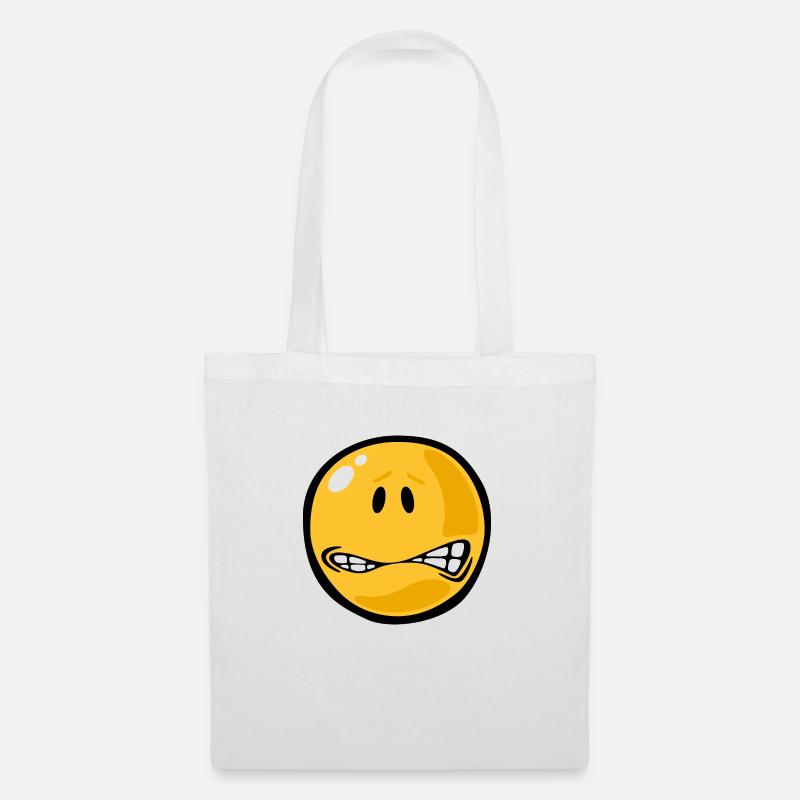 Smiley fear stressed - Stoffbeutel - Weiß