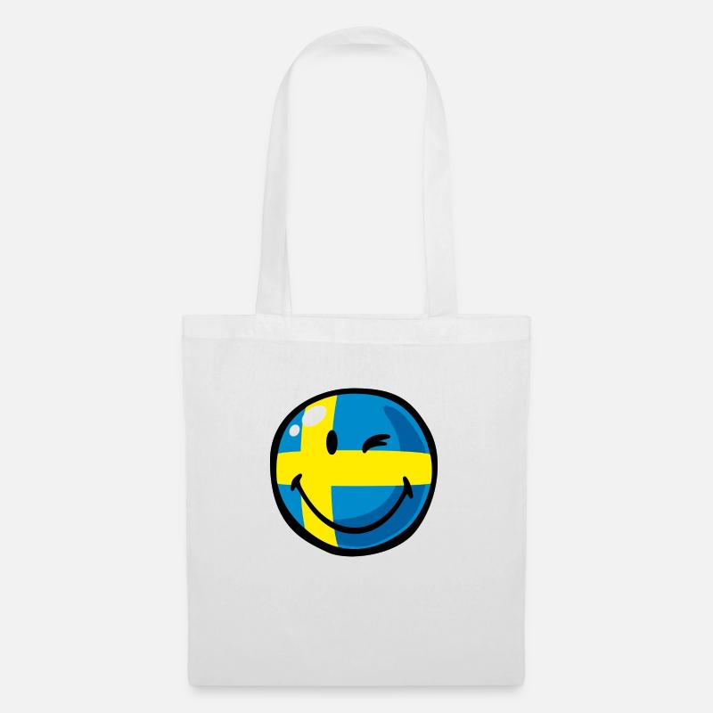 Smiley Flag Sweden - Stoffbeutel - Weiß