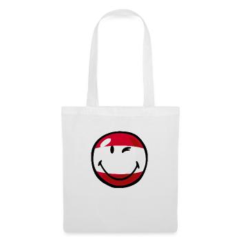 Smiley Flag Austria - Stoffbeutel - Weiß - Vorne