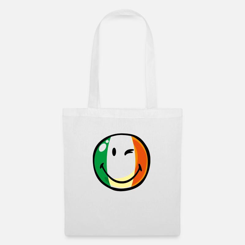 Smiley Flag Ireland - Stoffbeutel - Weiß