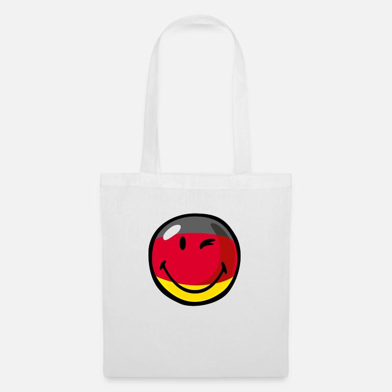 Smiley Flag Germany - Stoffbeutel - Weiß