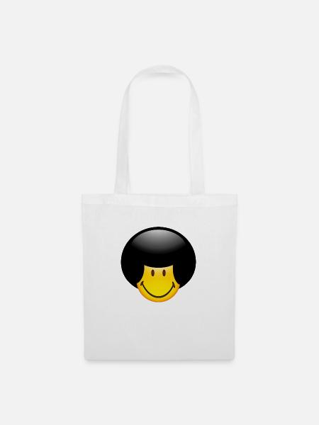 Smiley Glossy Afro - Stoffbeutel - Weiß