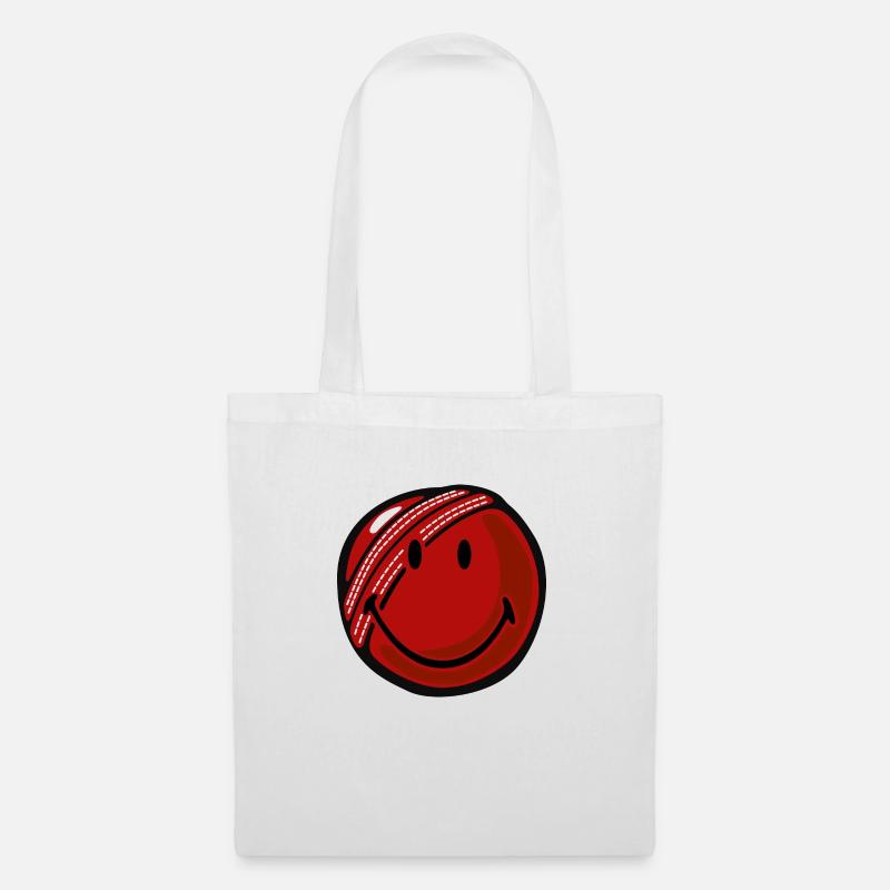 Smiley Cricket Ball - Stoffbeutel - Weiß