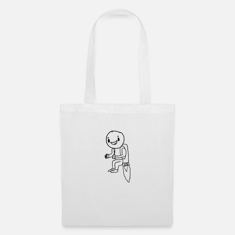 Cartoon Person mit Jetpack - Stoffbeutel - Weiß