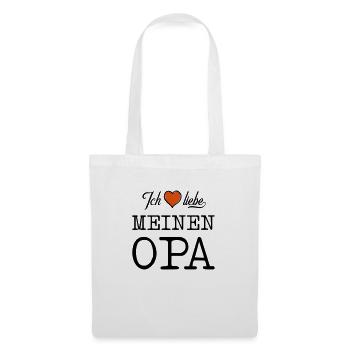 Ich liebe meinen Opa Herz - Stoffbeutel - Weiß - Vorne