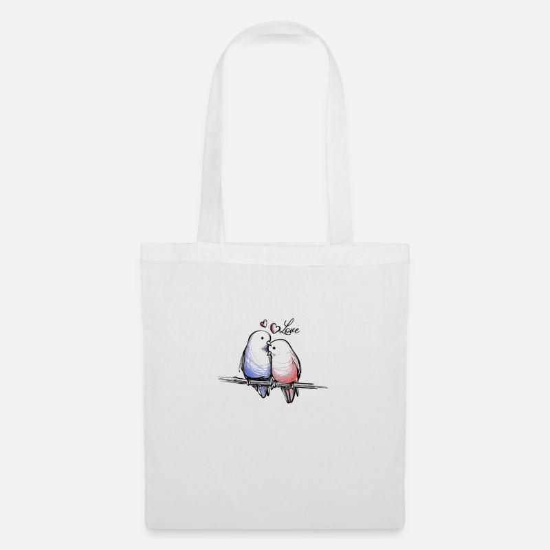 Oiseaux aimants - Sac en tissu - blanc