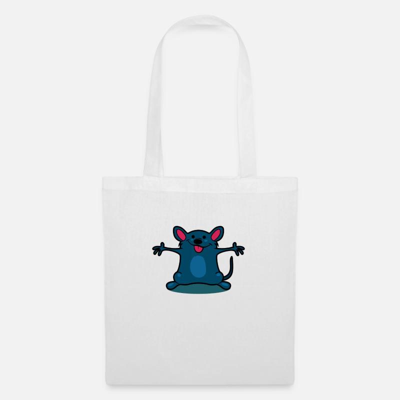Maus Tier Geschenkidee - Stoffbeutel - Weiß