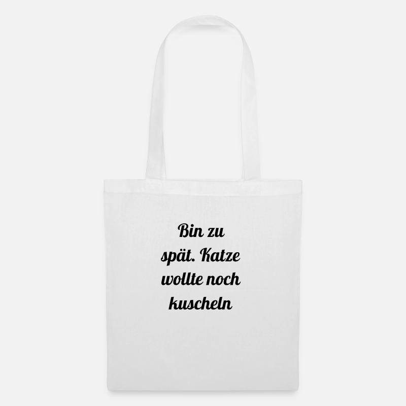 katze - Katze wollte kuscheln - Stoffbeutel - Weiß